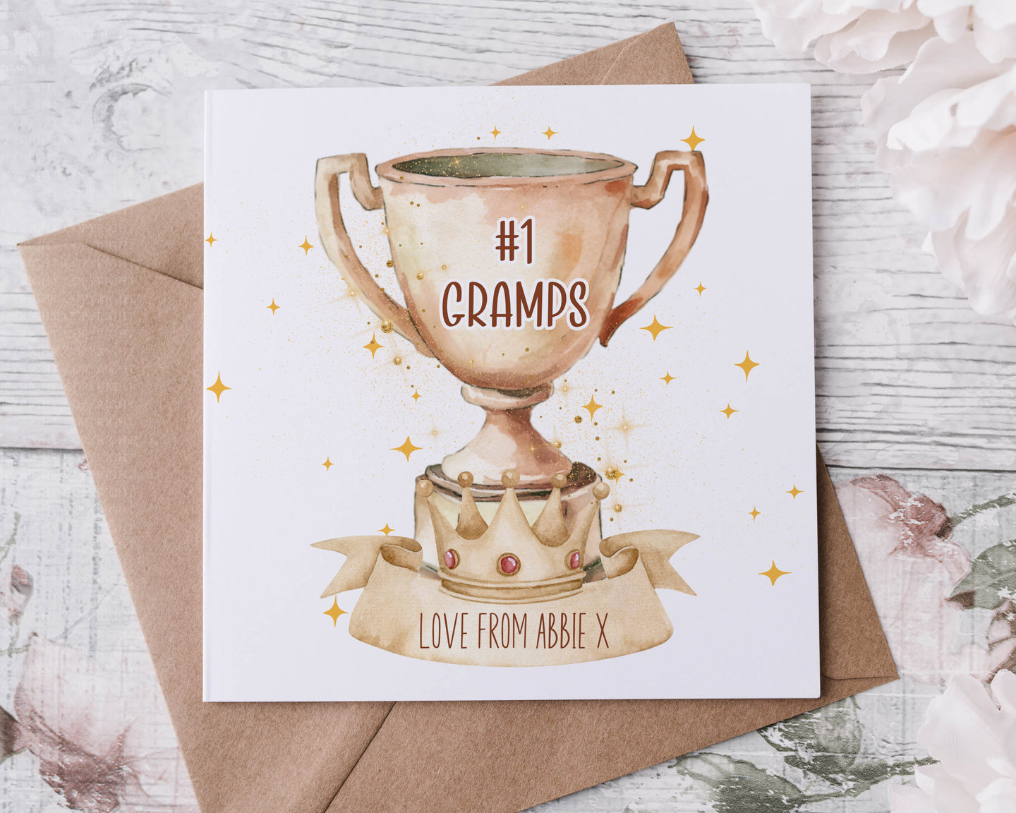 Trophy Design Card for Father's Day or Birthday