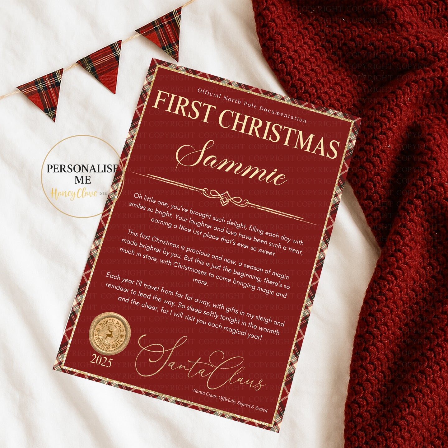 First Christmas Letter  (Tartan)