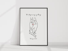 Load image into Gallery viewer, SUPER SAVER SATURDAY!  Line Art Holding Hands Print -UNFRAMED
