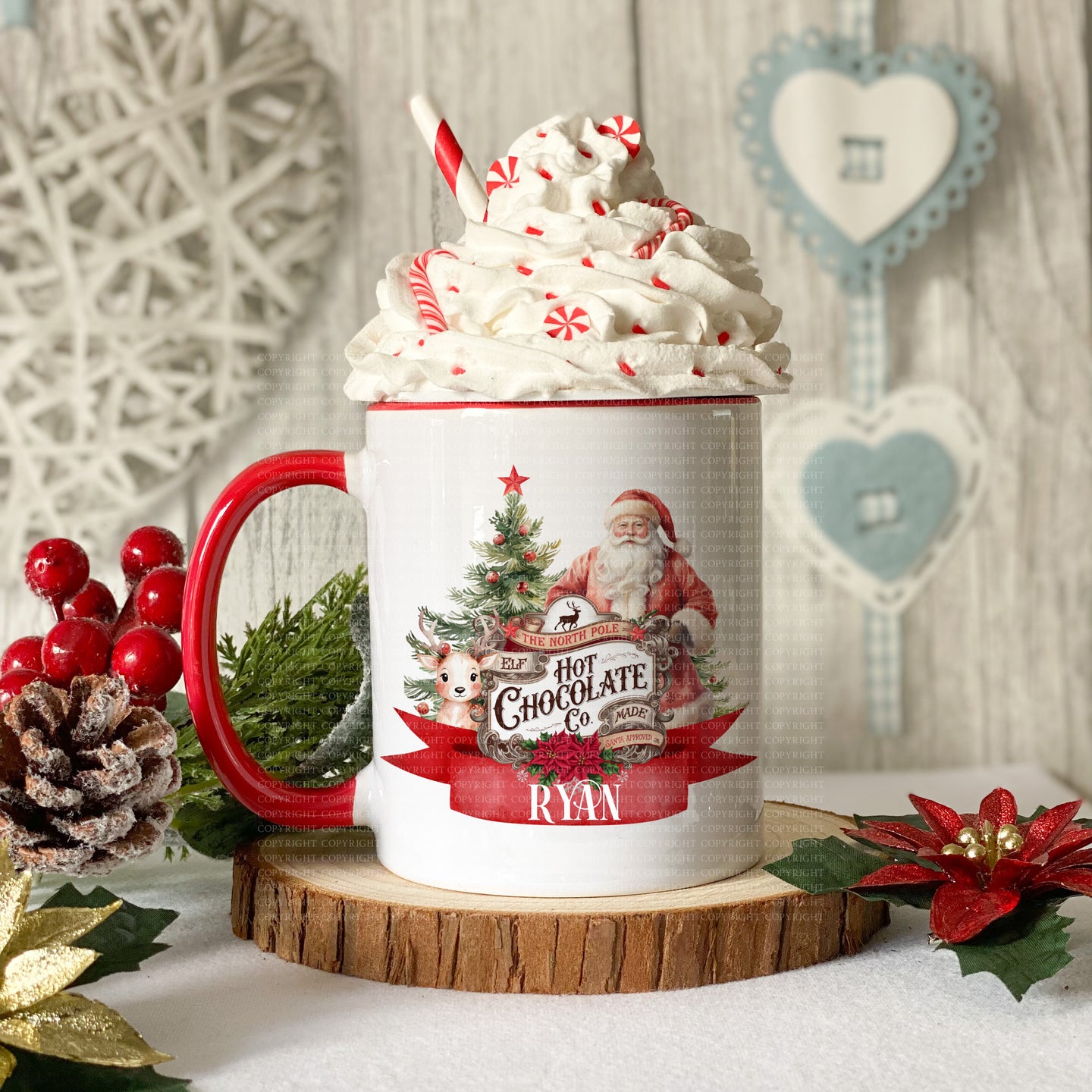 Traditional Santa  Hot Chocolate Christmas mug