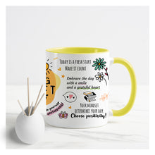 Load image into Gallery viewer, Morning Mindset Mug - Yellow Handle and inner
