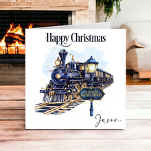 Load image into Gallery viewer, Polar Express Card - Navy or Pink- Christmas Card
