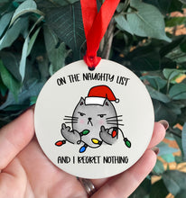Load image into Gallery viewer, Angry Kitty Regret Nothing  - christmas decoration
