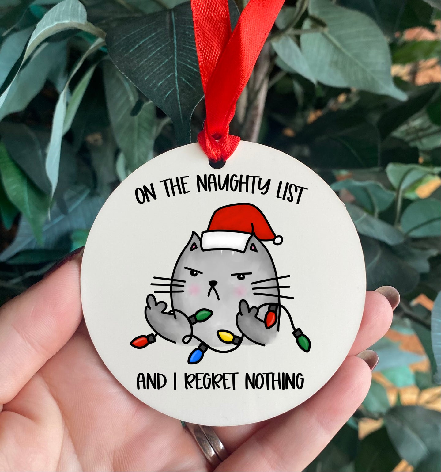 Angry Kitty Regret Nothing  - christmas decoration