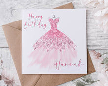 Load image into Gallery viewer, Ball Gown Dress - Birthday Card
