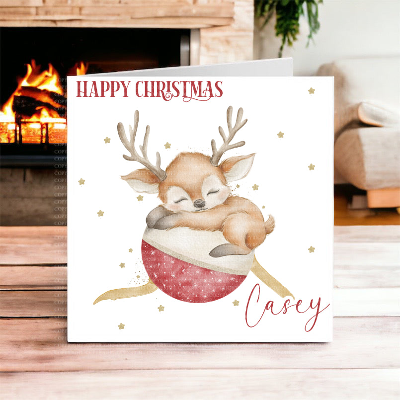 Baby Reindeer Christmas Card