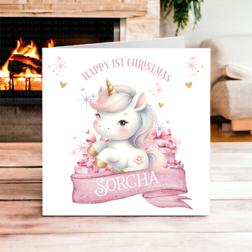 Baby Unicorn Christmas Card