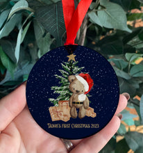 Load image into Gallery viewer, Christmas bear hanging decoration
