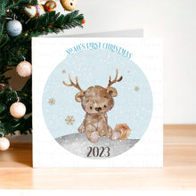 Load image into Gallery viewer, Baby&#39;s First Christmas Greeting Card - Little Bear (3 colours)
