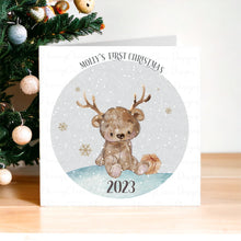 Load image into Gallery viewer, Baby&#39;s First Christmas Greeting Card - Little Bear (3 colours)
