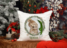 Load image into Gallery viewer, Christmas bear wreath Cushion - 2 colours
