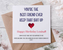 Load image into Gallery viewer, Keep that shit up  Birthday /Anniversary card
