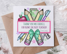 Load image into Gallery viewer, Best Teacher Stationary Card
