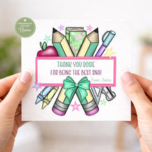 Load image into Gallery viewer, Best Teacher Stationary Card
