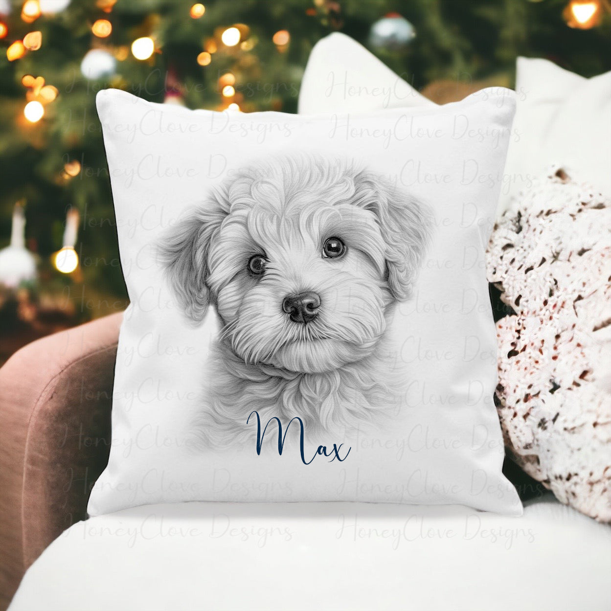 Sketch Art Bichon Cushion