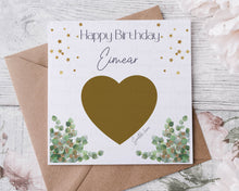 Load image into Gallery viewer, Birthday Scratch Card - green and gold
