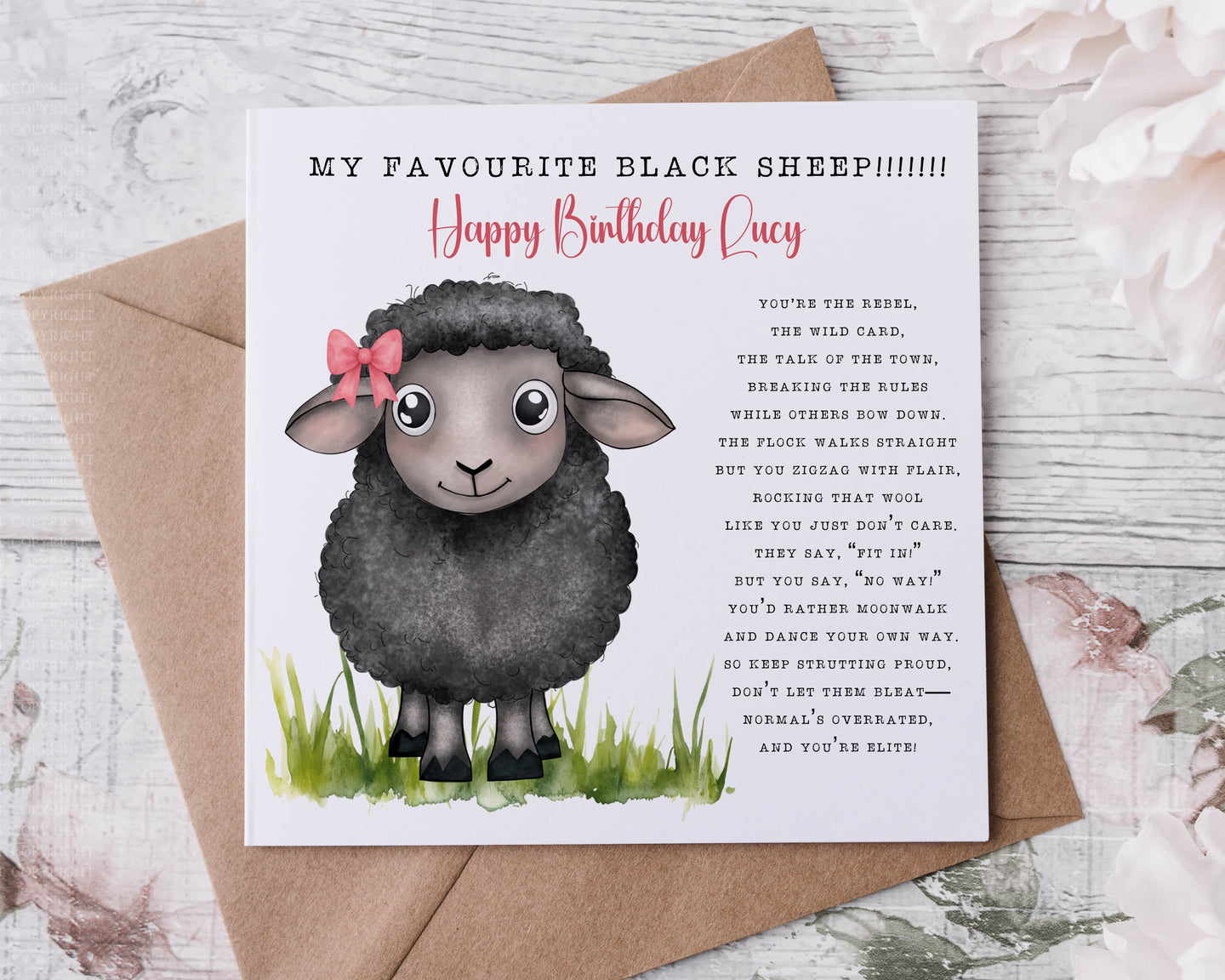 Black Sheep Birthday Card
