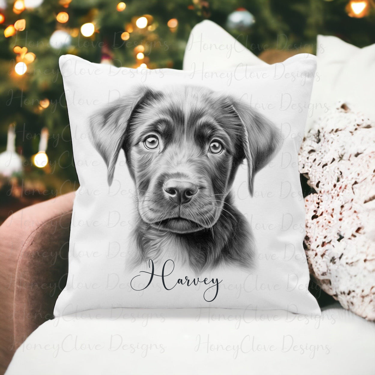 Sketch Art Black Lab Cushion