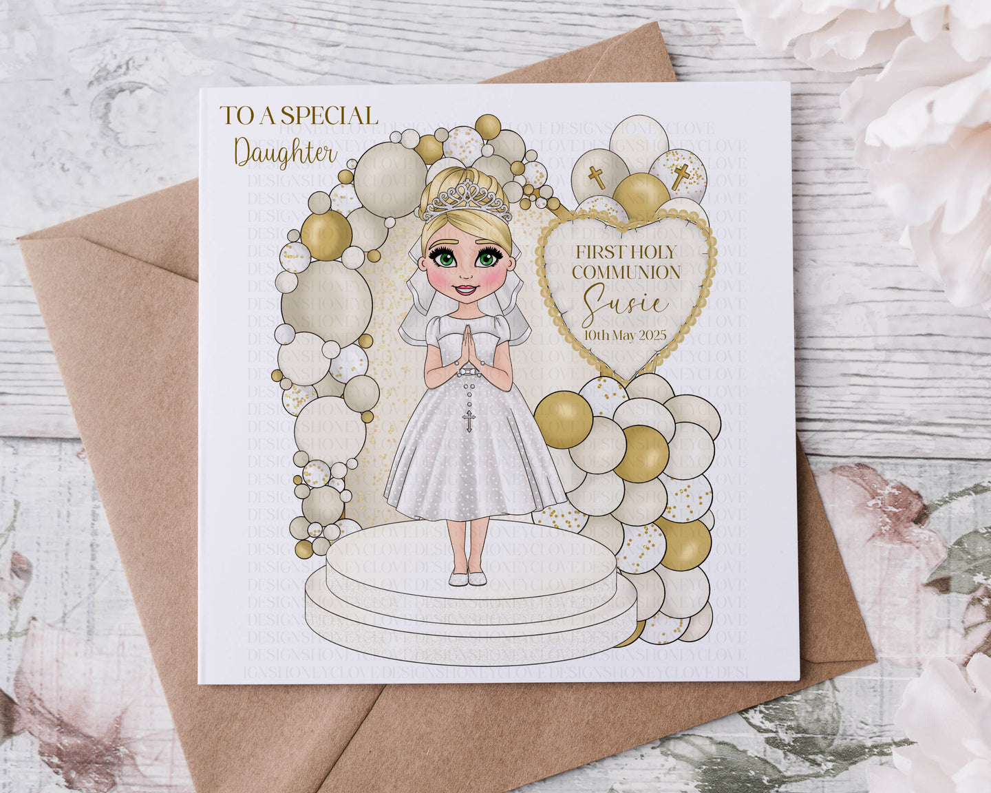 Dolly Communion Girl Card