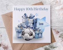 Load image into Gallery viewer, Blue Football Design Birthday Card
