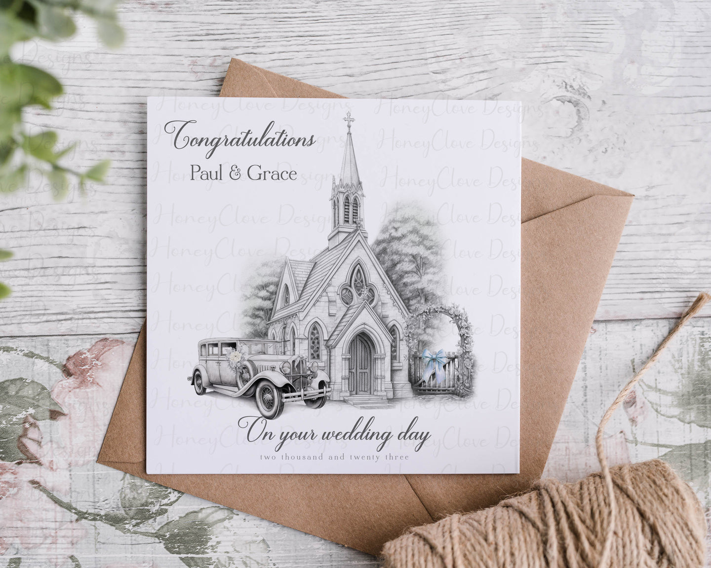 Wedding Card - Sketch Church Design