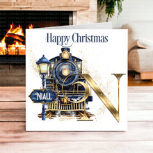 Load image into Gallery viewer, Polar Express Initial Navy - Christmas Card
