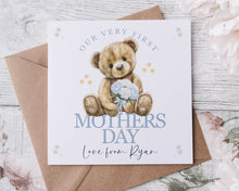 Load image into Gallery viewer, Mothers Day Card - teddy bear BLUE

