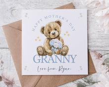 Load image into Gallery viewer, Mothers Day Card - teddy bear BLUE

