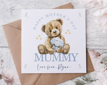 Load image into Gallery viewer, Mothers Day Card - teddy bear BLUE
