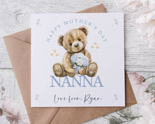 Load image into Gallery viewer, Mothers Day Card - teddy bear BLUE
