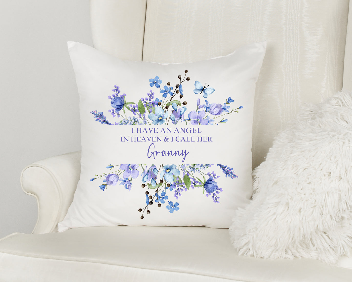 Angel In Heaven Cushion - Blue/Purple
