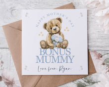 Load image into Gallery viewer, Mothers Day Card - teddy bear BLUE

