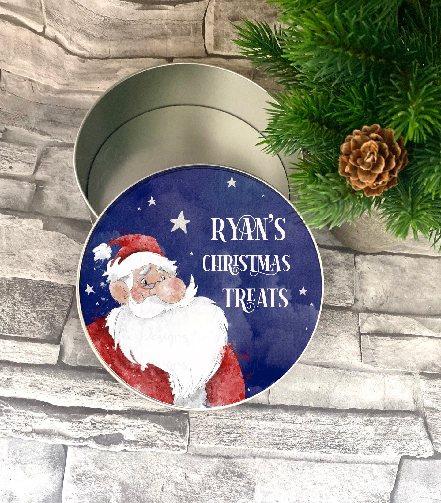 Christmas Jolly Santa Treat Tin