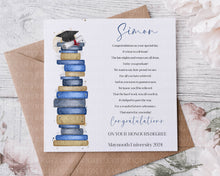 Load image into Gallery viewer, Graduation Card- BookTheme - Blue theme
