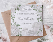 Load image into Gallery viewer, Christening Card - Floral Frame Design
