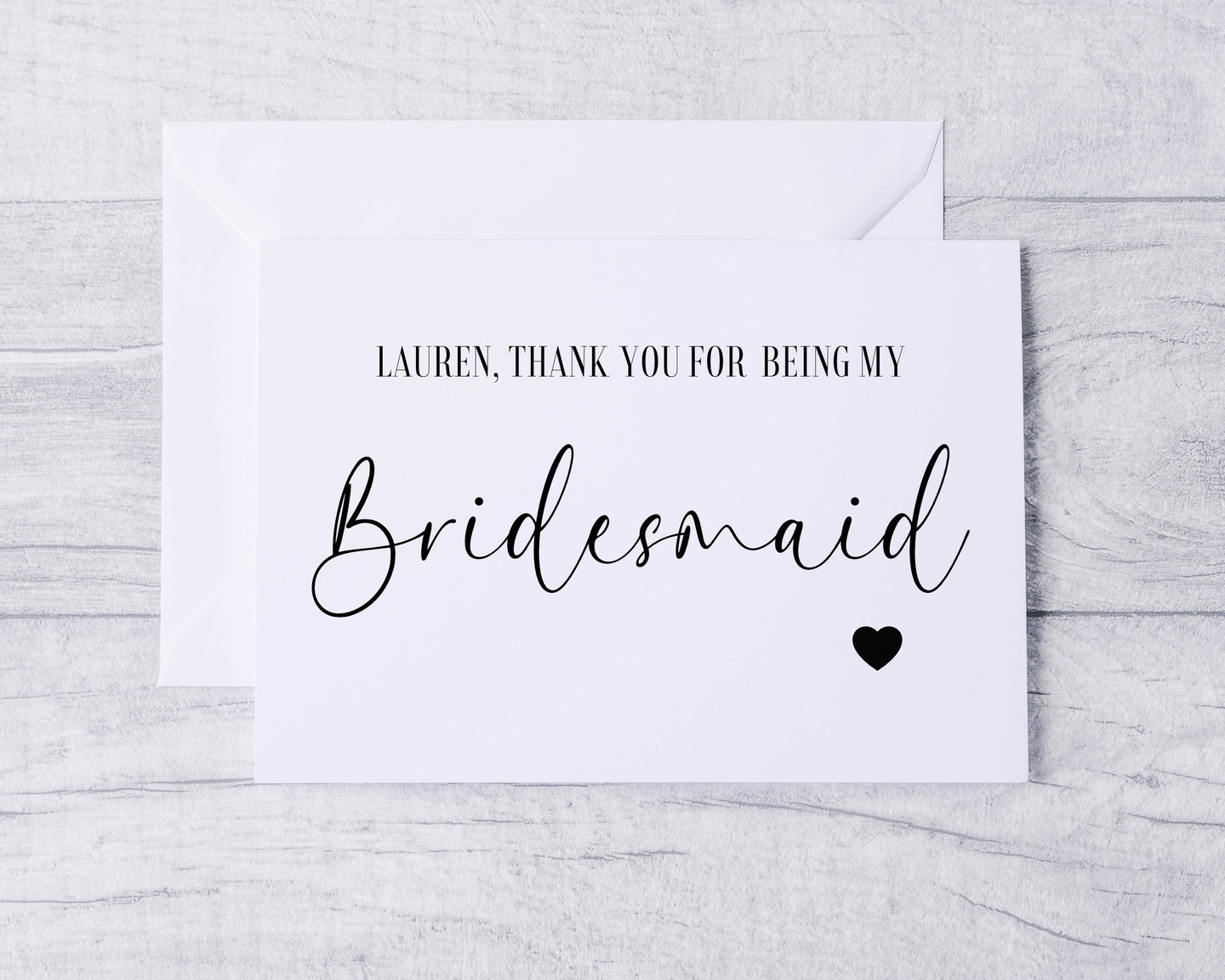 Thank you Bridesmaid Card