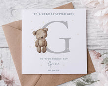 Load image into Gallery viewer, Christening/Baptism Card Teddy Bear
