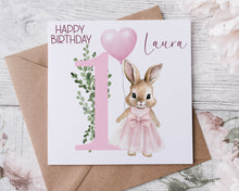 Load image into Gallery viewer, Pink Bunny  Birthday Card
