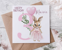 Load image into Gallery viewer, Pink Bunny  Birthday Card

