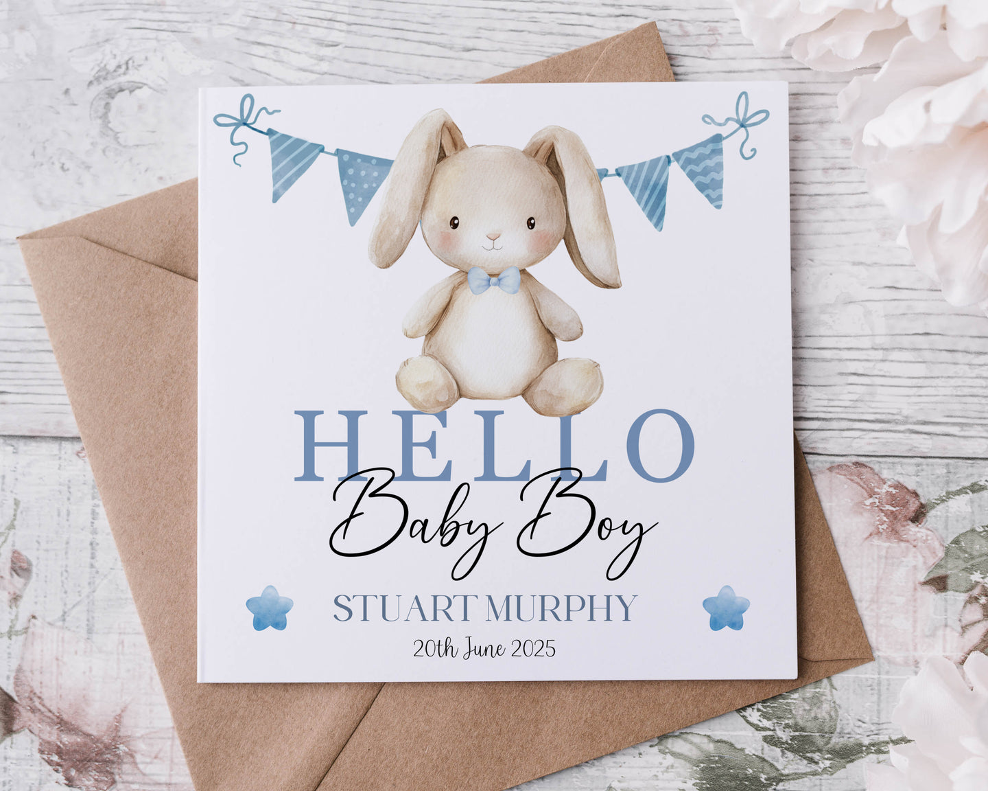 Welcome Baby Greeting Card - Blue