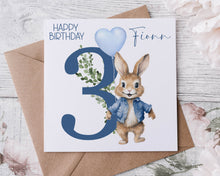 Load image into Gallery viewer, Blue Bunny  Birthday Card
