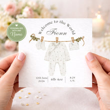 Load image into Gallery viewer, Welcome to world - Baby clothesline card

