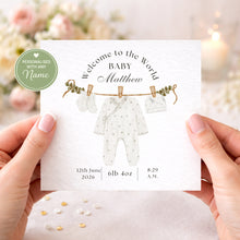 Load image into Gallery viewer, Welcome to world - Baby clothesline card
