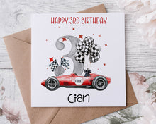 Load image into Gallery viewer, Racing Car Birthday Card- Age 1-5
