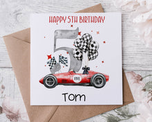 Load image into Gallery viewer, Racing Car Birthday Card- Age 1-5
