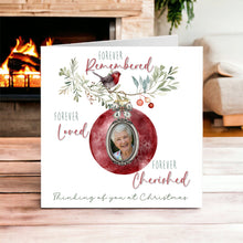 Load image into Gallery viewer, Robin Bauble Thinking of you Christmas Card
