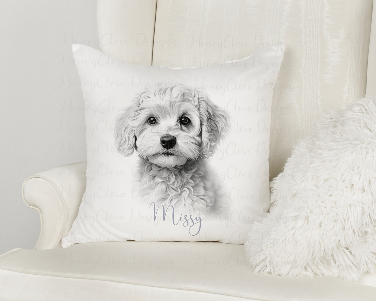 Sketch Design Cushion Puppy