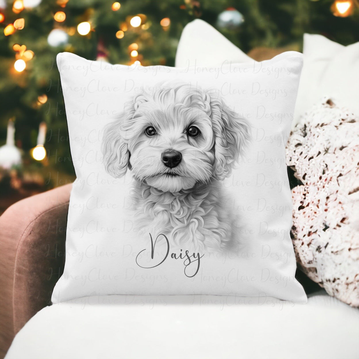 Sketch Art Cavachon Cushion