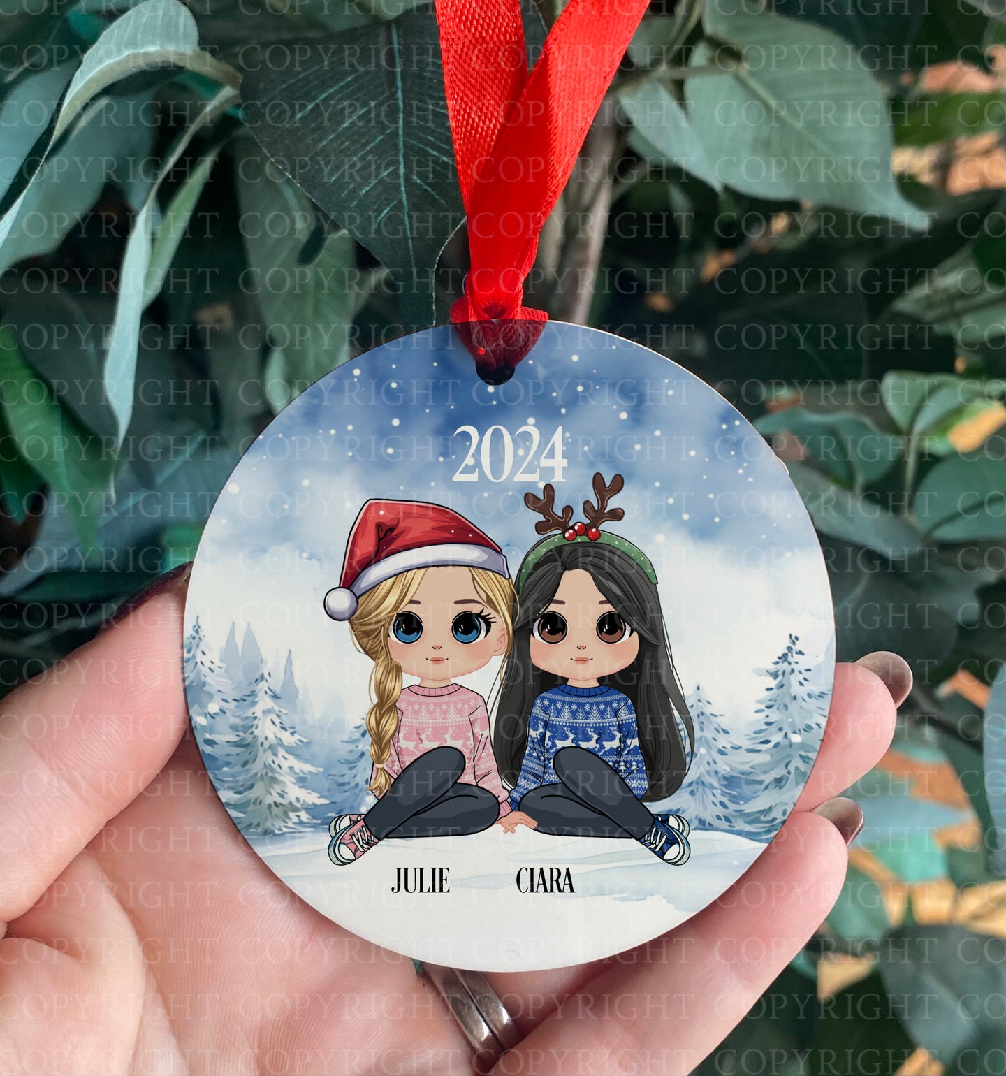 Chibi Best Friends Christmas Hanging Decoration