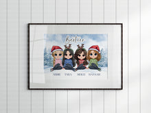 Load image into Gallery viewer, Chibi Best Friends Christmas A4 Unframed Print
